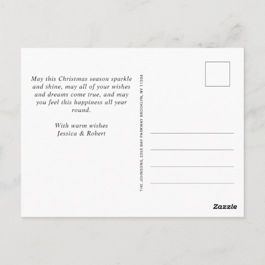 Modernes Goldenes FOTO Weihnachten Gruß Postkarte (Rückseite)