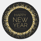 Modernes Goldenes Glück im neuen Jahr Runder Aufkleber (Vorderseite)