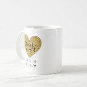 Modernes Goldenes Herz Personalisierte Bridesmaid- Kaffeetasse (Vorderseite Links)
