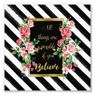 Modernes goldenes inspirierendes Zitat Fotodruck