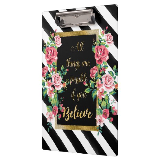 Modernes goldenes inspirierendes Zitat Klemmbrett (Links)