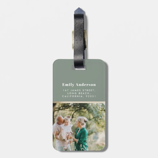 Modernes Goldenes MultiFoto Gepäckanhänger (Rückseite vertikal)