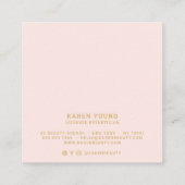 Modernes goldenes Schönheitssalon mit trendigem, r Quadratische Visitenkarte (Rückseite)