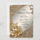 Modernes Goldenes Verziertes Probe Einladung (Vorderseite)
