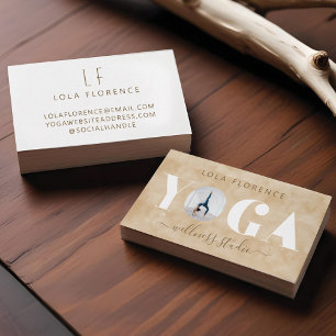 Modernes Goldenes Wasserfarben YOGA Overlay Benutz Visitenkarte