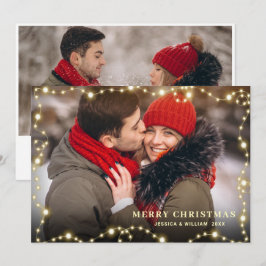 Modernes Goldenes Weihnachtsfest 2 FOTO Gruß Feiertagskarte