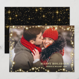 Modernes Goldenes Weihnachtsgrüßen im FOTO Feiertagskarte