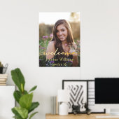 Modernes, goldfarbenes Begrüßungszeichen 16 Foto Poster (Heimbüro)