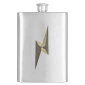 Modernes goldfarbenes Blitzsymbol cool Flachmann (Vorderseite)