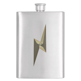 Modernes goldfarbenes Blitzsymbol cool Flachmann