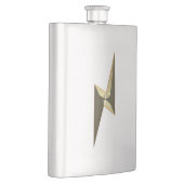 Modernes goldfarbenes Blitzsymbol cool Flachmann (Rechts)