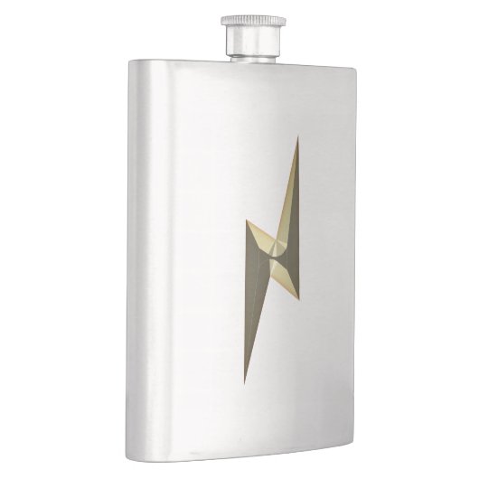 Modernes goldfarbenes Blitzsymbol cool Flachmann (Rechts)