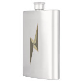 Modernes goldfarbenes Blitzsymbol cool Flachmann (Links)