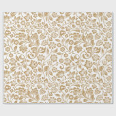 modernes goldfarbenes Blumenpapier Geschenkpapier (Flach)