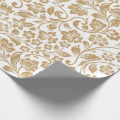 modernes goldfarbenes Blumenpapier Geschenkpapier (Ecke)