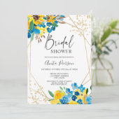 Modernes goldfarbenes Brautparty Einladung (Stehend Vorderseite)