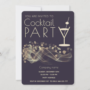 Modernes goldfarbenes Corporate Cocktail Party Einladung