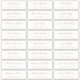 Modernes, goldfarbenes Hochzeitsgast-Adresslabel Aufkleber