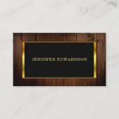 Modernes, goldfarbenes Holzmuster beruflich Visitenkarte (Vorderseite)