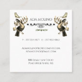 Modernes, goldfarbenes Toucan-Muster Quadratische Visitenkarte (Rückseite)