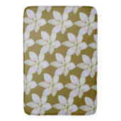 Modernes, goldgelb-geriebtes Lilienmuster-Blume Badematte (Vorderseite Vertikal)