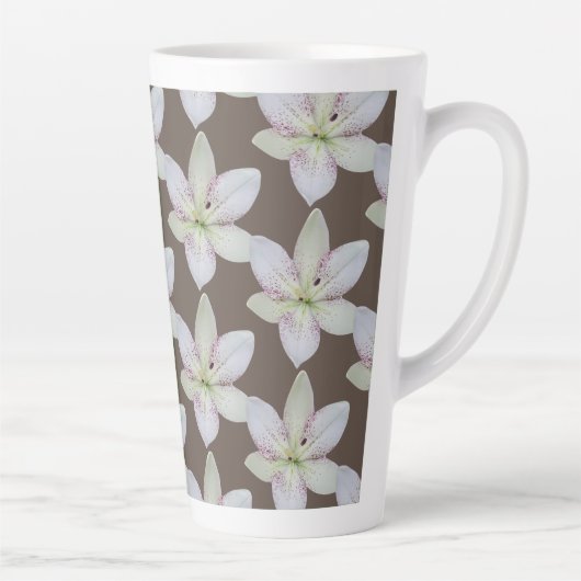 Modernes, goldgelb-geriebtes Lilienmuster-Blume Milchtasse (Rechts)