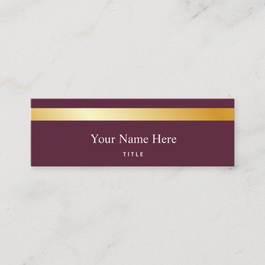 Modernes Goldgestreifte stilvolle MiniVisitenkarte Mini Visitenkarte (Vorderseite)