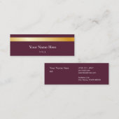 Modernes Goldgestreifte stilvolle MiniVisitenkarte Mini Visitenkarte (Vorne/Hinten)