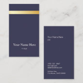 Modernes Goldgestreifte stilvolle vertikale Visitenkarte (Vorne/Hinten)