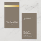 Modernes Goldgestreifte stilvolle vertikale Visitenkarte (Vorne/Hinten)