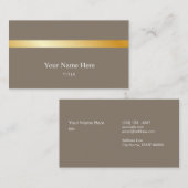 Modernes Goldgestreifte stilvolle Visitenkarte (Vorne/Hinten)