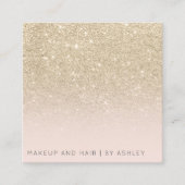 Modernes GoldGlitter ombre Make-up beruflich Quadratische Visitenkarte (Vorderseite)