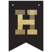 Modernes GoldGlitzer-Foto u. alles- Gute zum Wimpelkette (Zweite Fahne)