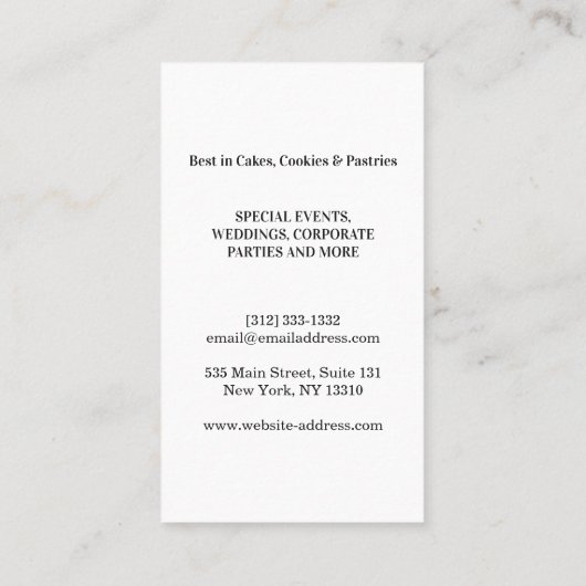 Modernes GoldGlitzer-Messer u. wischen Bäckerei Visitenkarte (Rückseite)