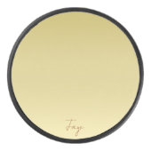 Modernes Goldgradienten Luxustypografie Name Eishockey Puck (Vorderseite)
