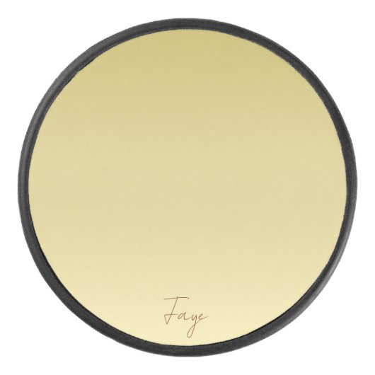 Modernes Goldgradienten Luxustypografie Name Eishockey Puck (Vorderseite)