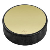 Modernes Goldgradienten Luxustypografie Name Eishockey Puck (3/4)