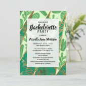 Modernes Goldgrün-Kaktus-Palmblatt geometrisch Einladung (Stehend Vorderseite)