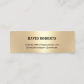 Modernes Goldhaar Clipper Barbershop Streifen Mini Visitenkarte (Rückseite)