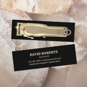 Modernes Goldhaar Clipper Friseur Mini Visitenkarte