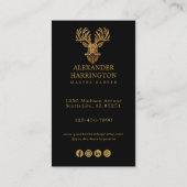 Modernes Goldhirsch-Friseurstab-Logo-Qr-Code Visitenkarte (Rückseite)