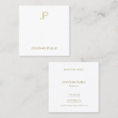 Modernes Goldmonogramm-ästhetischer sauberer Quadratische Visitenkarte (Vorne/Hinten)