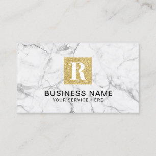 Modernes Goldmonogramm-Logo-modischer weißer Visitenkarte