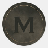 Modernes Goldmonogramm Runder Aufkleber (Vorderseite)