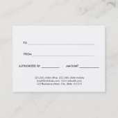 Modernes Goldniedliches Rabattkarte (Rückseite)