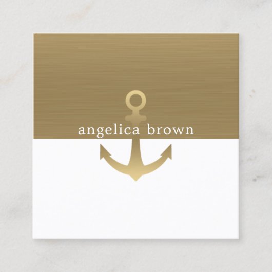 Modernes Goldseeanker Quadratische Visitenkarte (Vorderseite)
