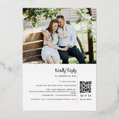 Modernes Goldskript 2 Fotos QR Code Online-UAWG Folieneinladung (Rückseite)