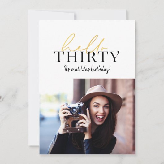 Modernes Goldskript+ geometrischer 30. Geburtstag  (Vorderseite)