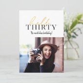 Modernes Goldskript+ geometrischer 30. Geburtstag  (Stehend Vorderseite)