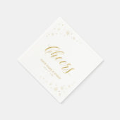 Modernes Goldsparkle & Cheers Custom Party Napkins Serviette (Ecke)